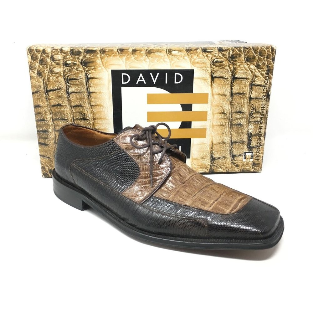 David Eden Oxfords Shoes Size 10.5 Brown Croc Liz